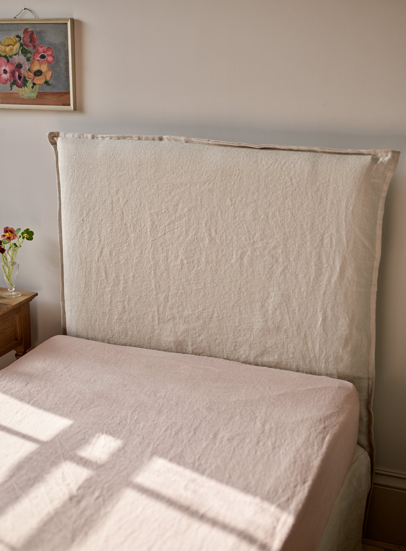 Housse de tête de lit Mila, coton parchemin