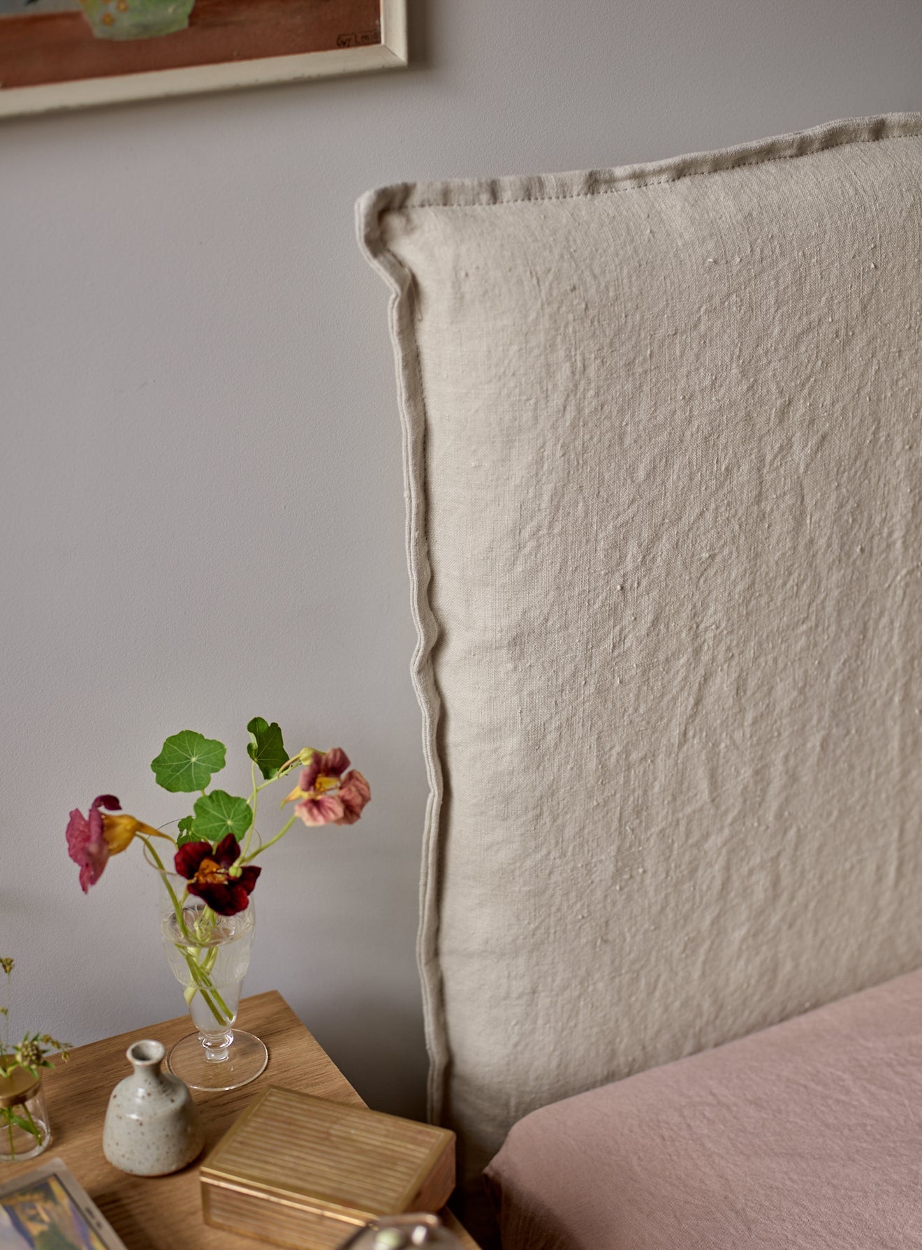 Housse de tête de lit Mila, coton parchemin