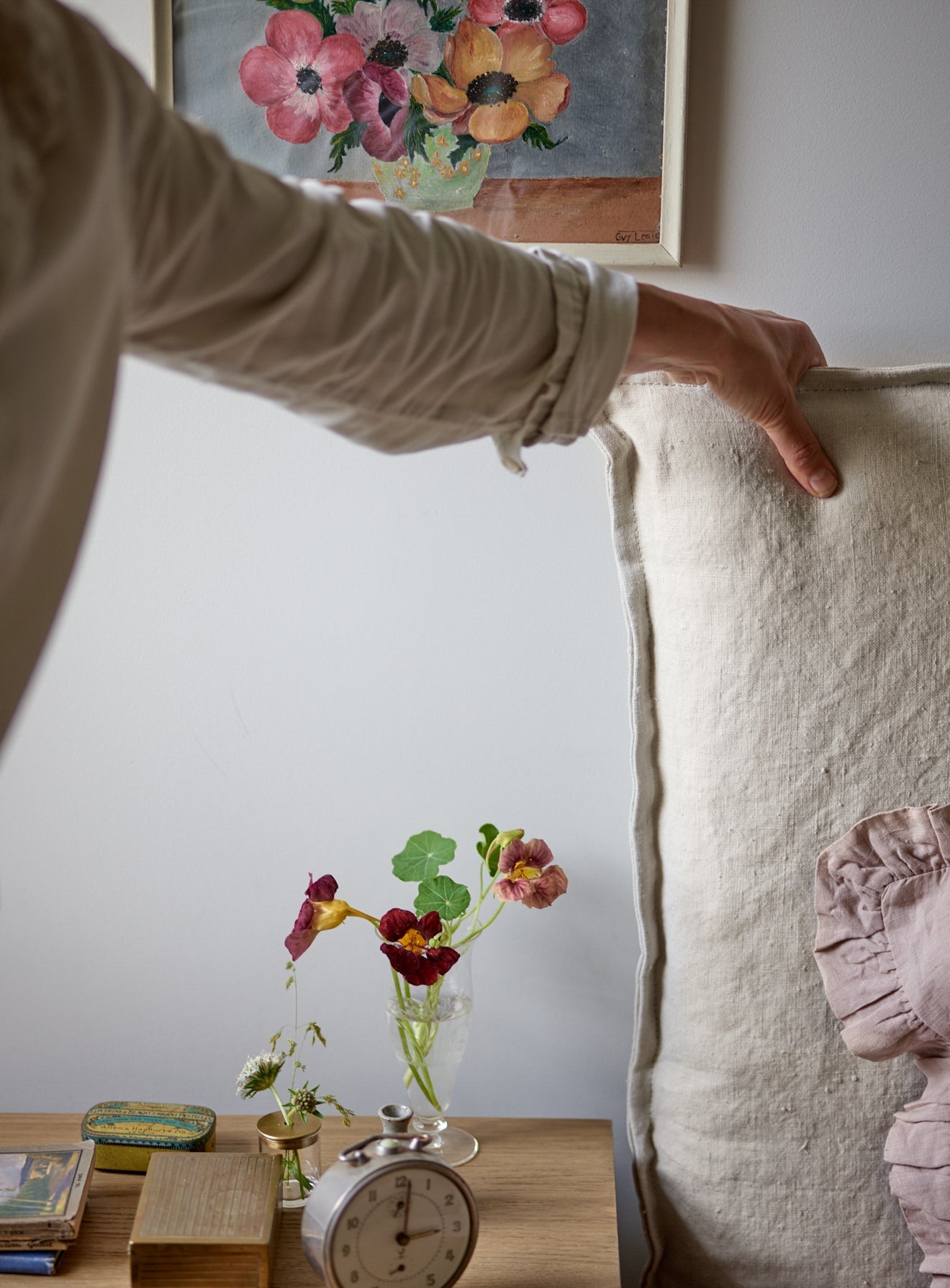 Housse de tête de lit Mila, coton parchemin