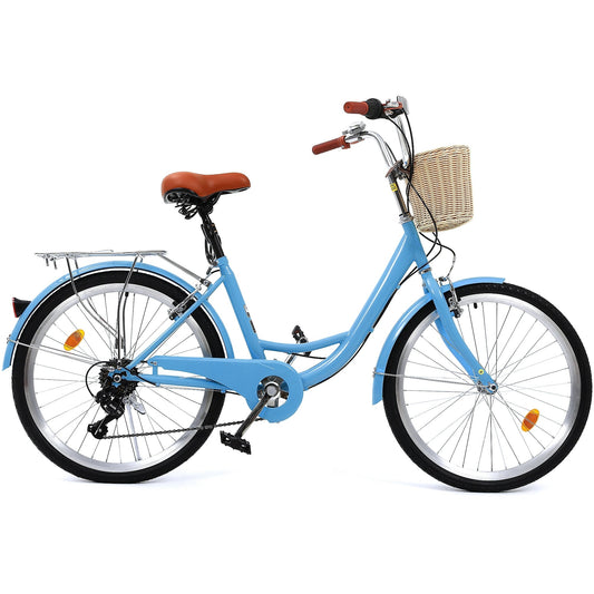 Moasis24/26 Vélo Cruiser 7 vitesses, vélo à pas réglable, vélo de ville, vélo à bicyclette