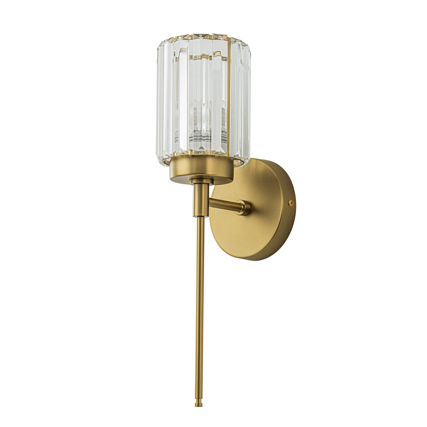 Applique murale moderne dorée à intensité variable, cylindre glamour, luminaire de salle de bain avec cristaux, applique murale.