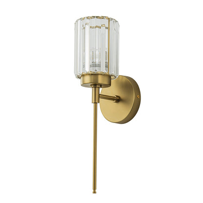 Applique murale moderne dorée à intensité variable, cylindre glamour, luminaire de salle de bain avec cristaux, applique murale.