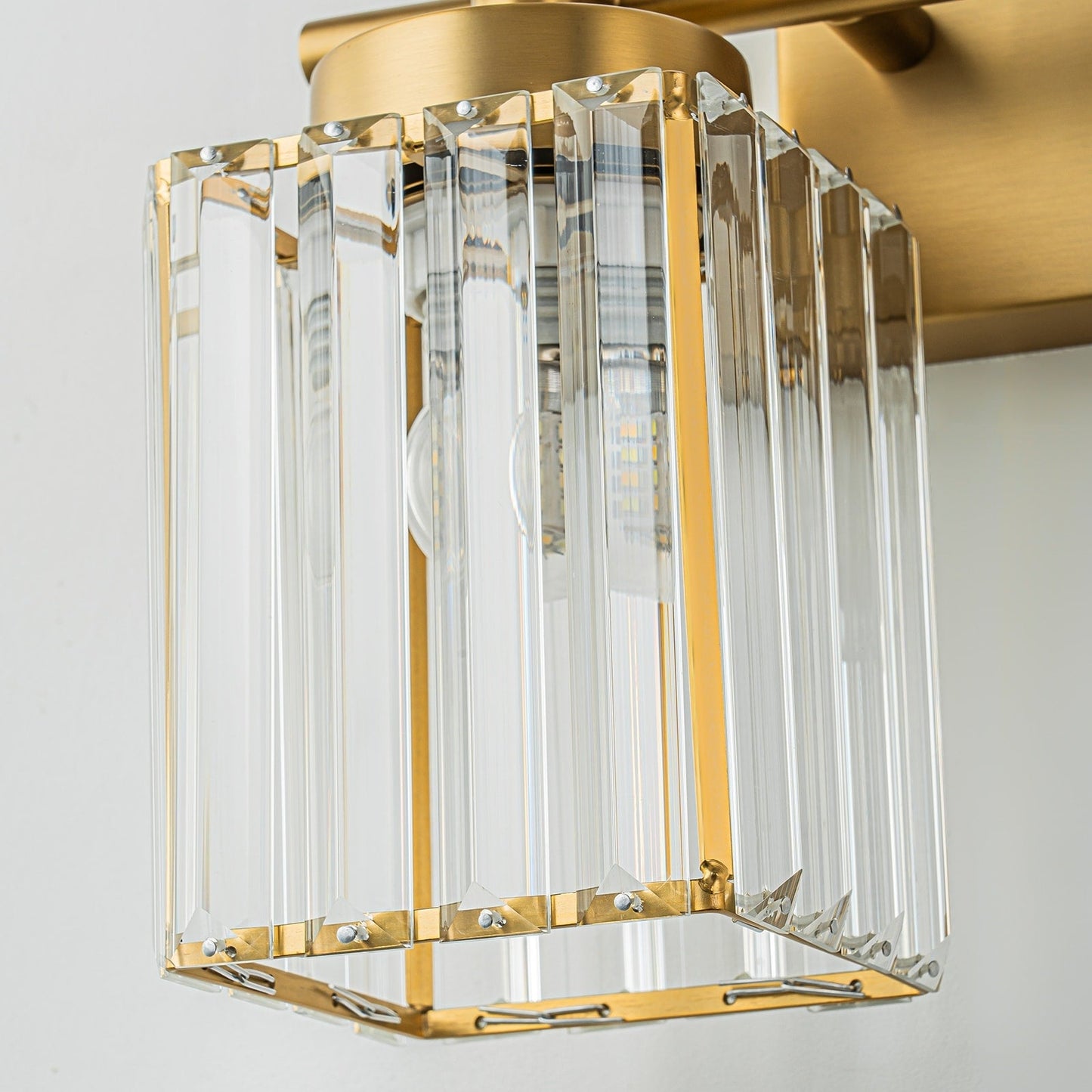 Applique murale moderne dorée à intensité variable, cylindre glamour, luminaire de salle de bain avec cristaux, applique murale.