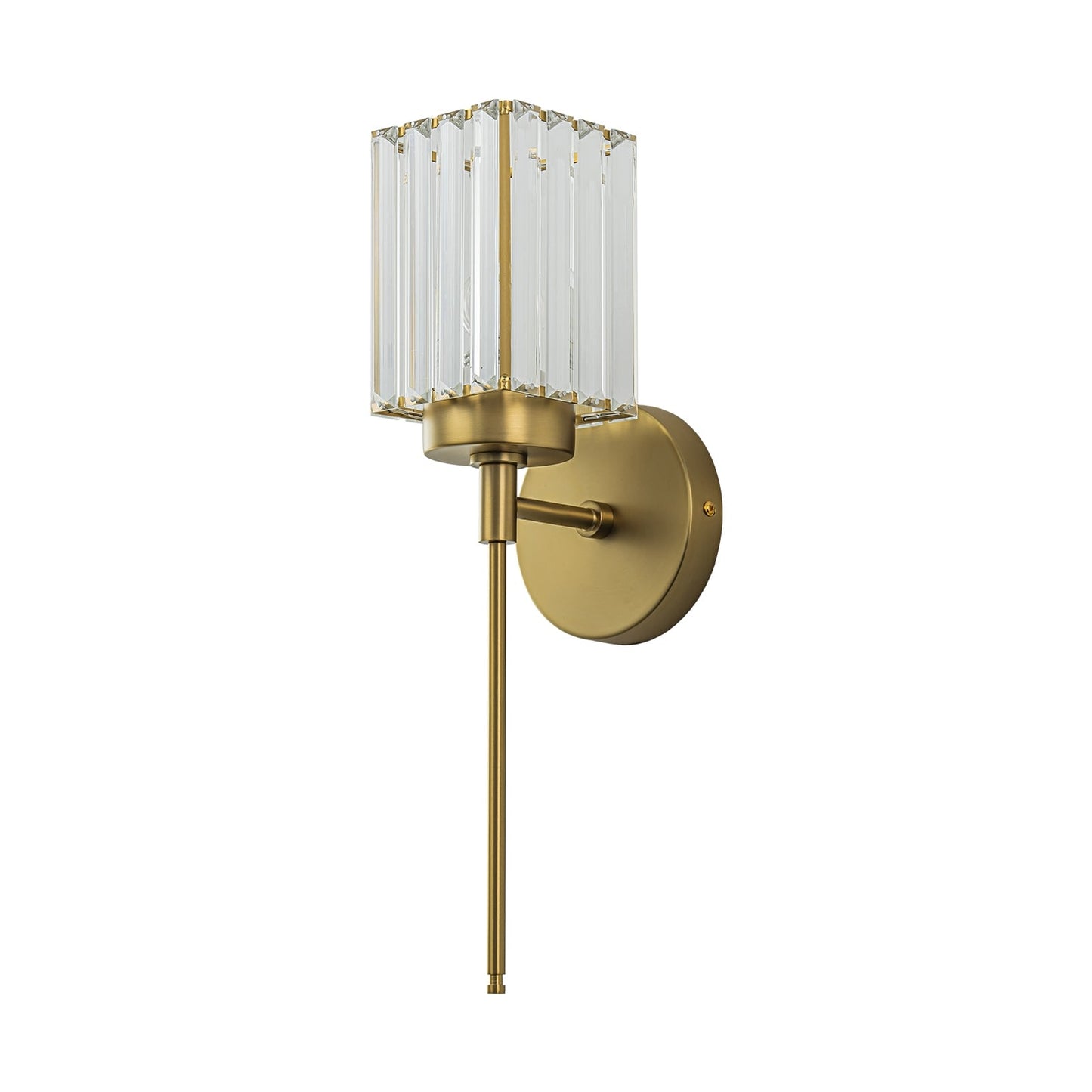 Applique murale moderne dorée à intensité variable, cylindre glamour, luminaire de salle de bain avec cristaux, applique murale.
