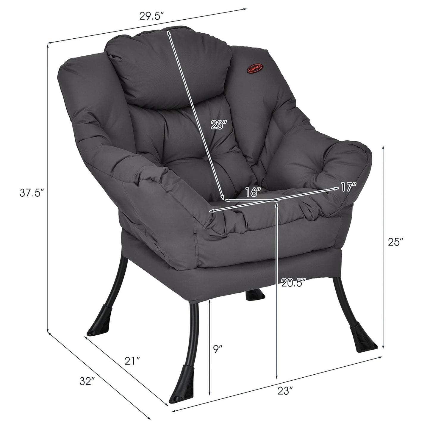 Fauteuil de salon moderne, fauteuil d'appoint, canapé-lit simple.