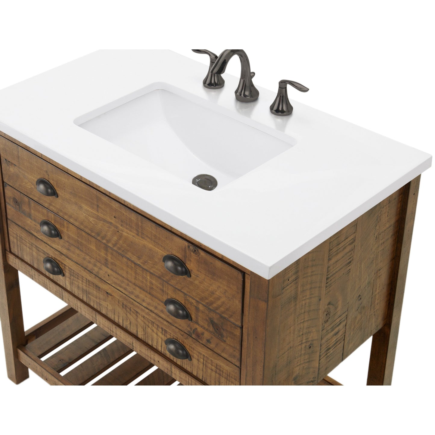 Meuble-lavabo de salle de bain simple Monterey 37 de style farmhouse avec plan de travail