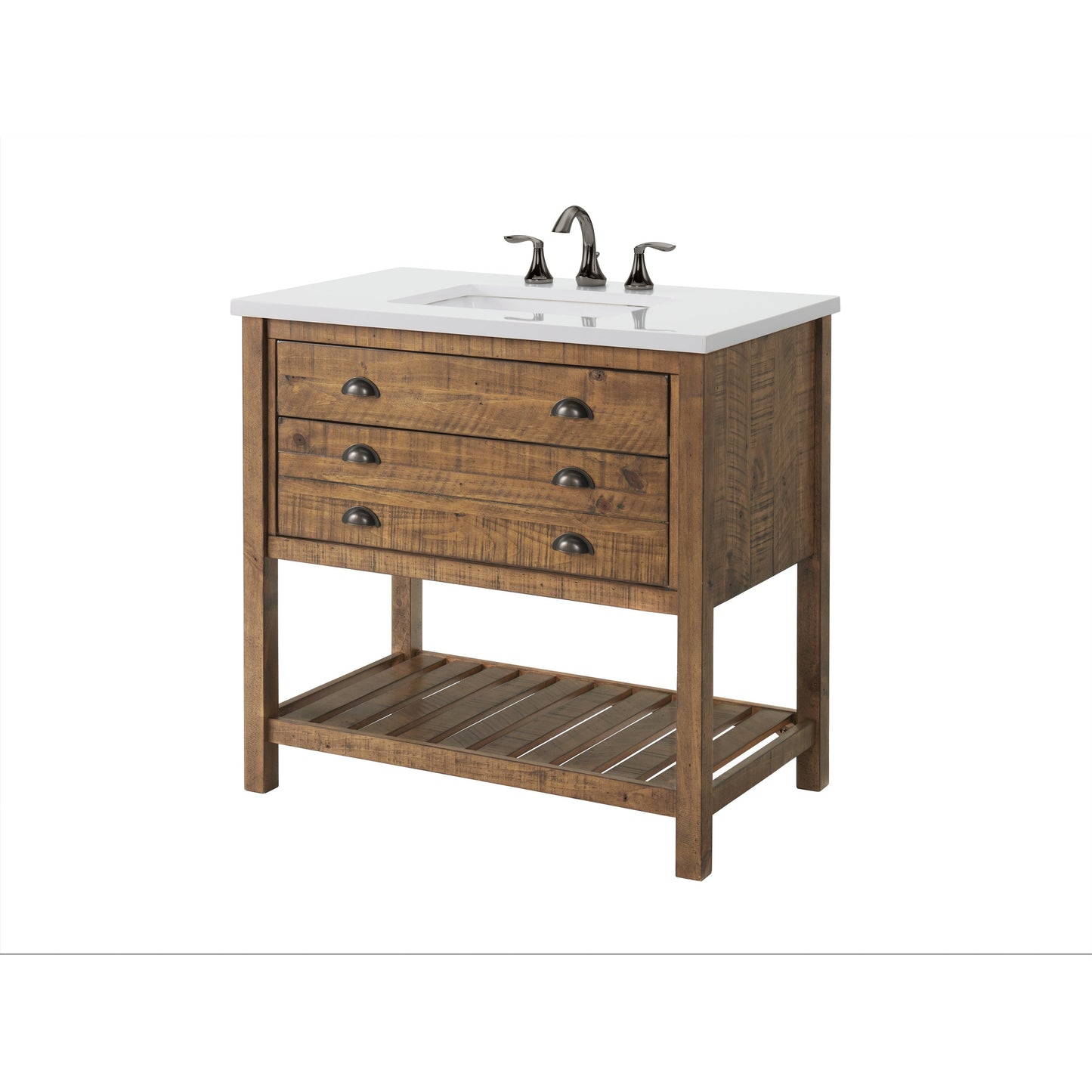 Meuble-lavabo de salle de bain simple Monterey 37 de style farmhouse avec plan de travail