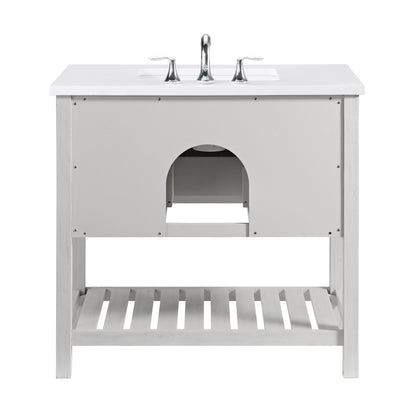 Meuble-lavabo de salle de bain simple Monterey 37 de style farmhouse avec plan de travail