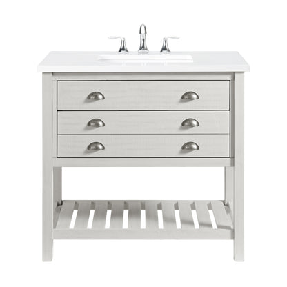 Meuble-lavabo de salle de bain simple Monterey 37 de style farmhouse avec plan de travail