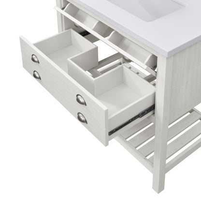 Meuble-lavabo de salle de bain simple Monterey 37 de style farmhouse avec plan de travail