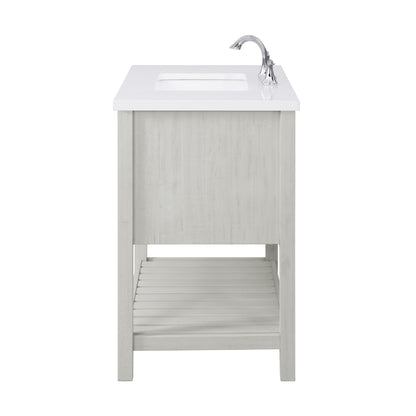 Meuble-lavabo de salle de bain simple Monterey 37 de style farmhouse avec plan de travail