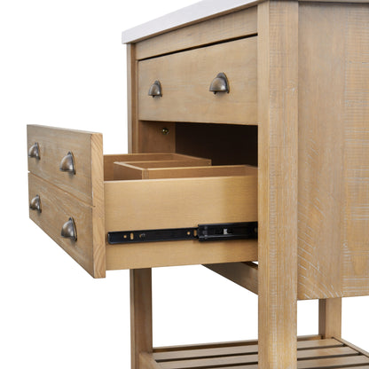 Meuble-lavabo de salle de bain simple Monterey 37 de style farmhouse avec plan de travail