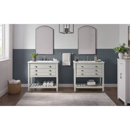 Meuble-lavabo de salle de bain simple Monterey 37 de style farmhouse avec plan de travail