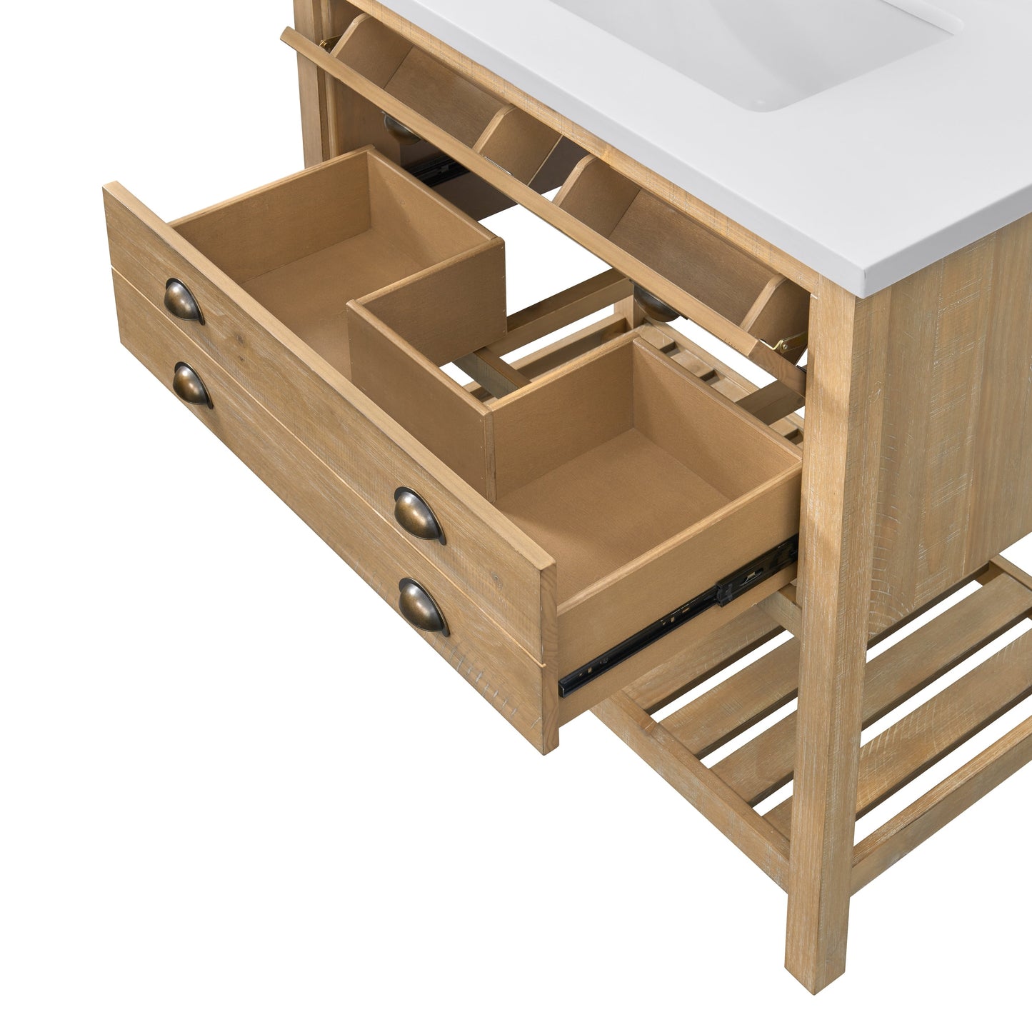 Meuble-lavabo de salle de bain simple Monterey 37 de style farmhouse avec plan de travail