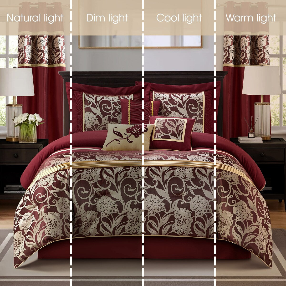 Ensemble de Couette Nanshing Brie 9 Pièces en Jacquard Floral