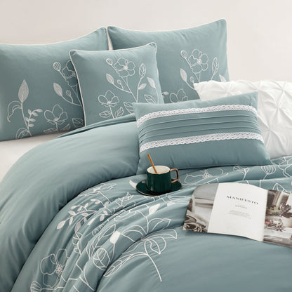Ensemble de couette Nanshing Taylor 7 pièces à motifs floraux botaniques