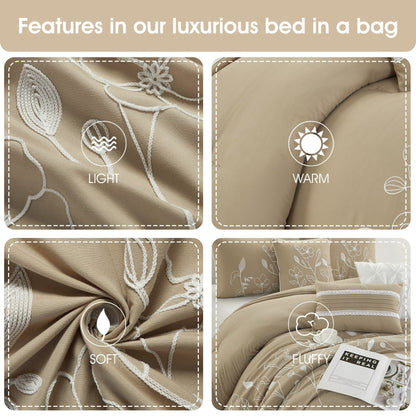 Ensemble de couette Nanshing Taylor 7 pièces à motifs floraux botaniques