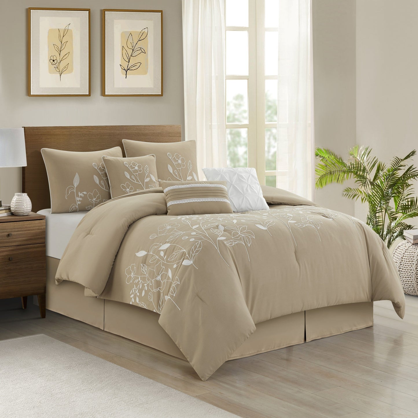Ensemble de couette Nanshing Taylor 7 pièces à motifs floraux botaniques
