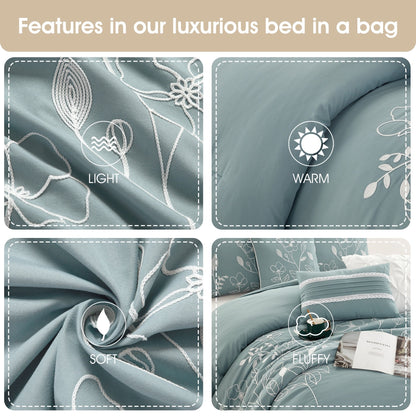 Ensemble de couette Nanshing Taylor 7 pièces à motifs floraux botaniques