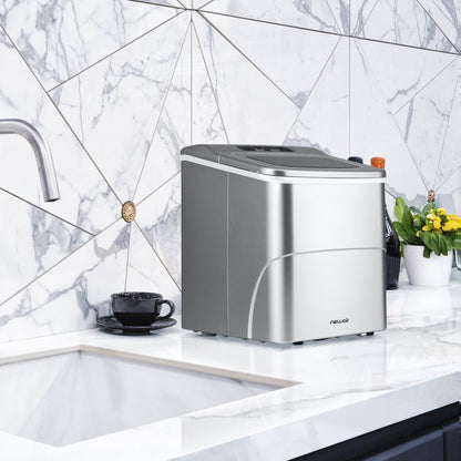 Fabrique de glace de comptoir Newair 26 lbs, portable et légère, commandes intuitives, taille de glace grande ou petite, pièces sans BPA.