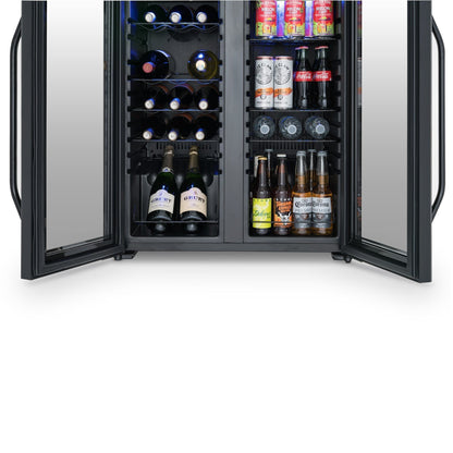 Réfrigérateur à vin et boissons Newair, 18 bouteilles et 59 canettes, double zone de température, autoportant, contrôle numérique de la température