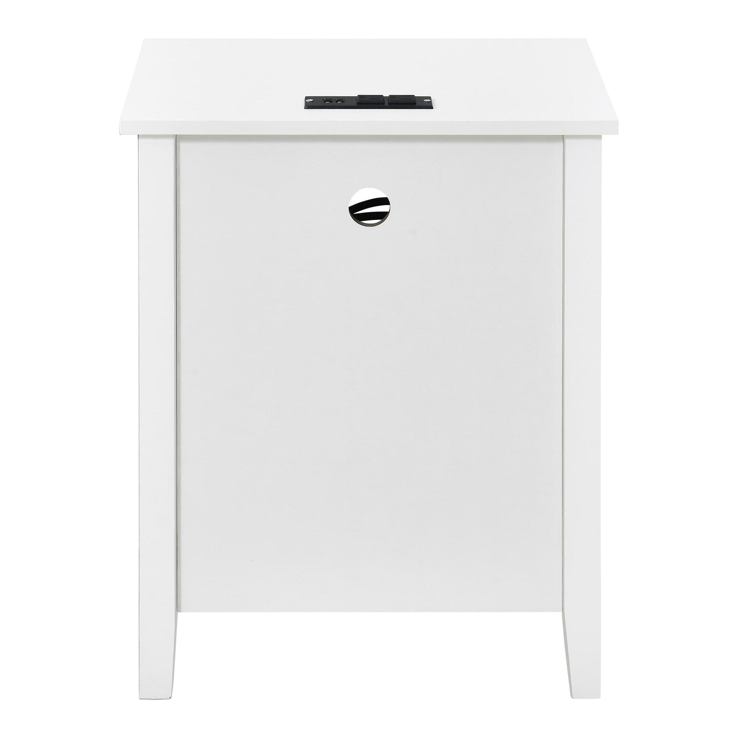 Ensemble de 2 tables de chevet avec station de recharge, table d'appoint avec 2 tiroirs, ports USB et prises électriques, pour lit.