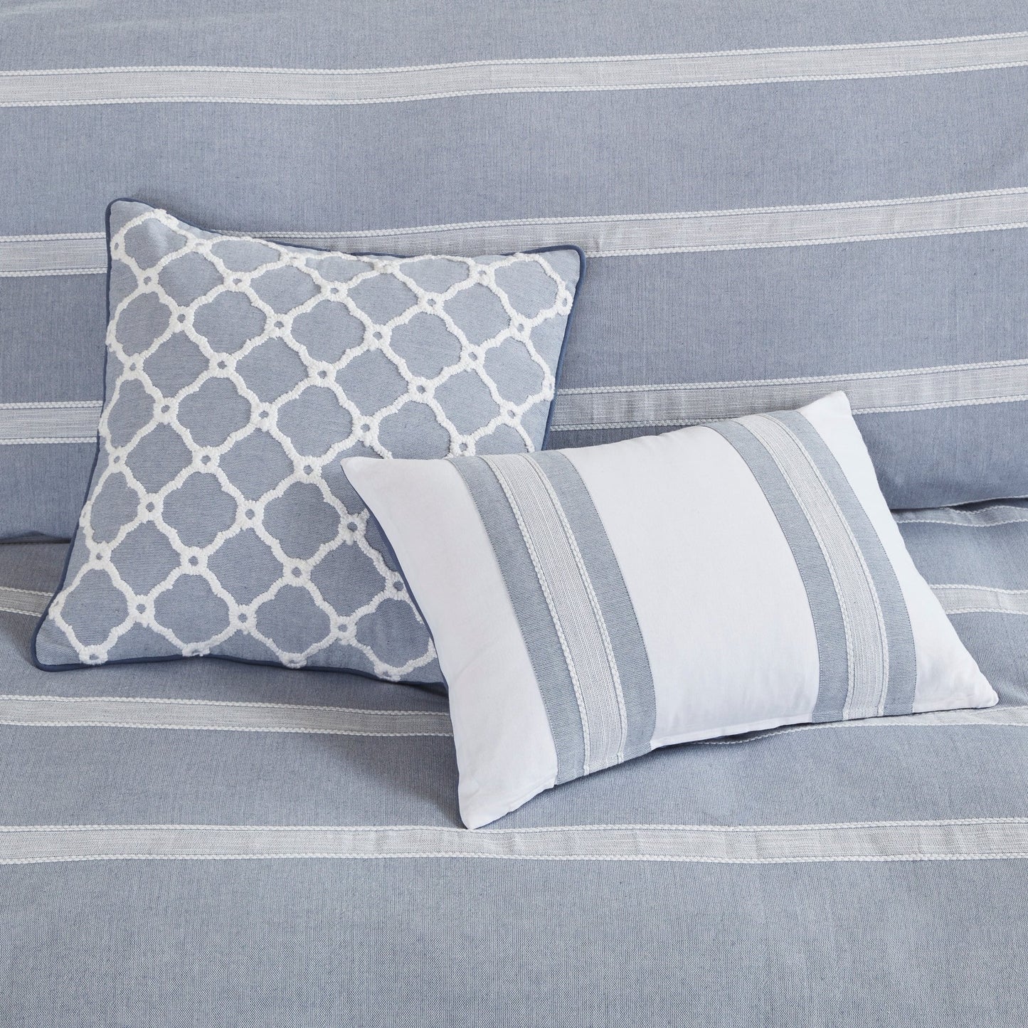 Ensemble de couette surdimensionnée en coton bleu nobiliaire de Madison Park Signature