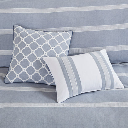 Ensemble de couette surdimensionnée en coton bleu nobiliaire de Madison Park Signature