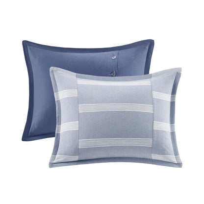 Ensemble de couette surdimensionnée en coton bleu nobiliaire de Madison Park Signature