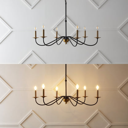 34.75 Lustre LED en fer à 6 lumières, par JONATHAN Y