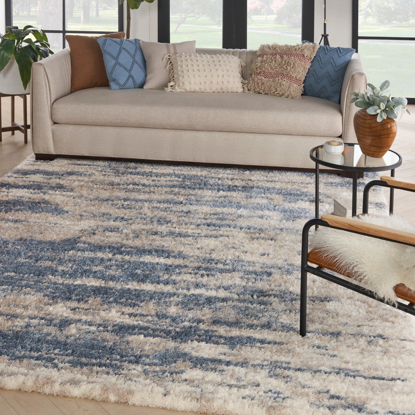 Tapis de sol Nourison Luxurious Shag Abstract Glam Ultra Plush Pile