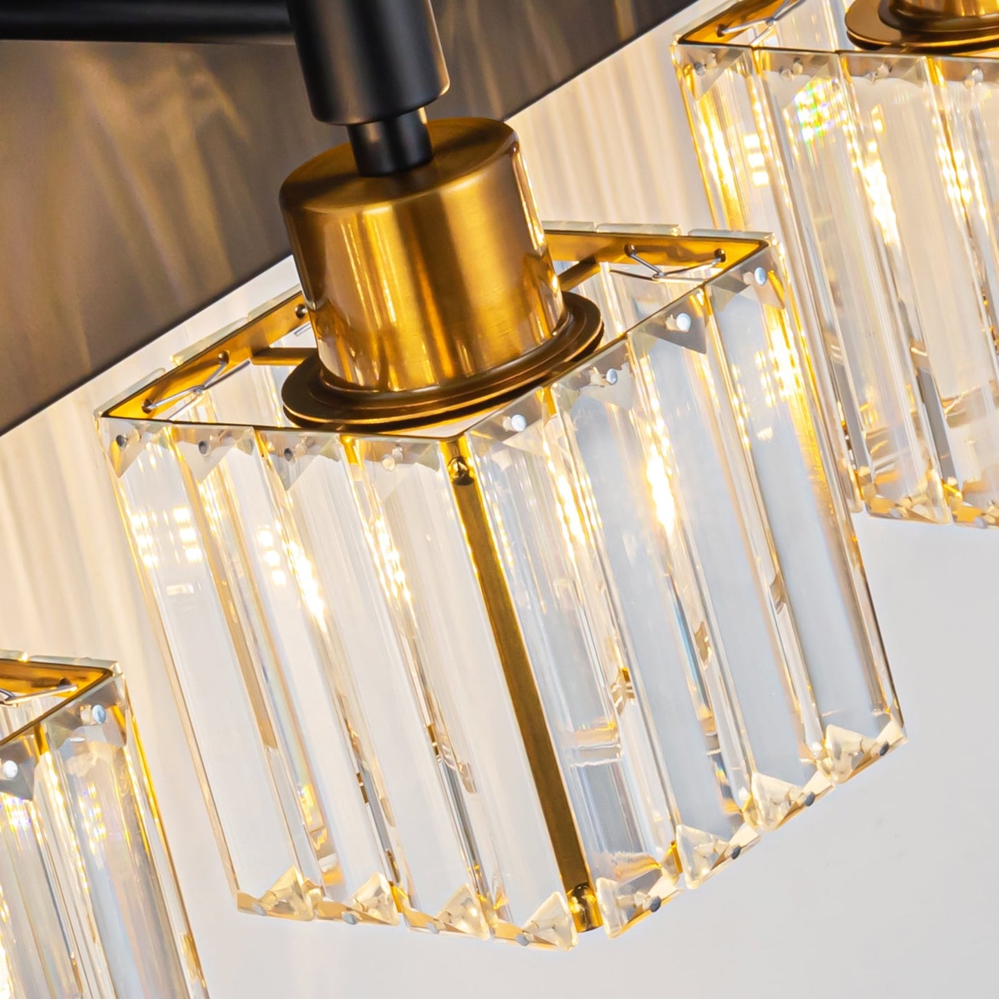 Ora Lustre de salle de bain moderne à cristaux, à intensité variable, pour miroir, éclairage de vanité glamour