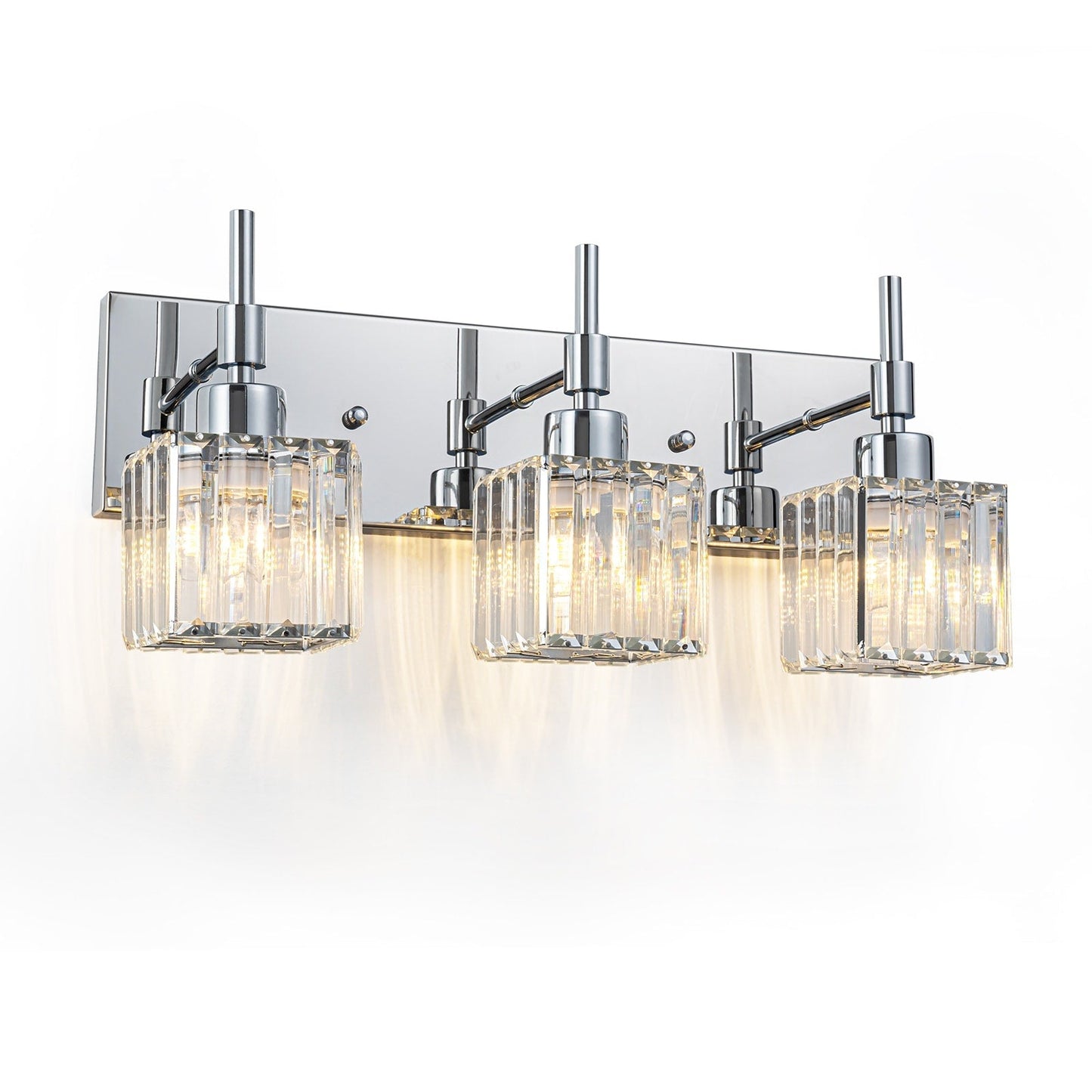 Ora Lustre de salle de bain moderne à cristaux, à intensité variable, pour miroir, éclairage de vanité glamour
