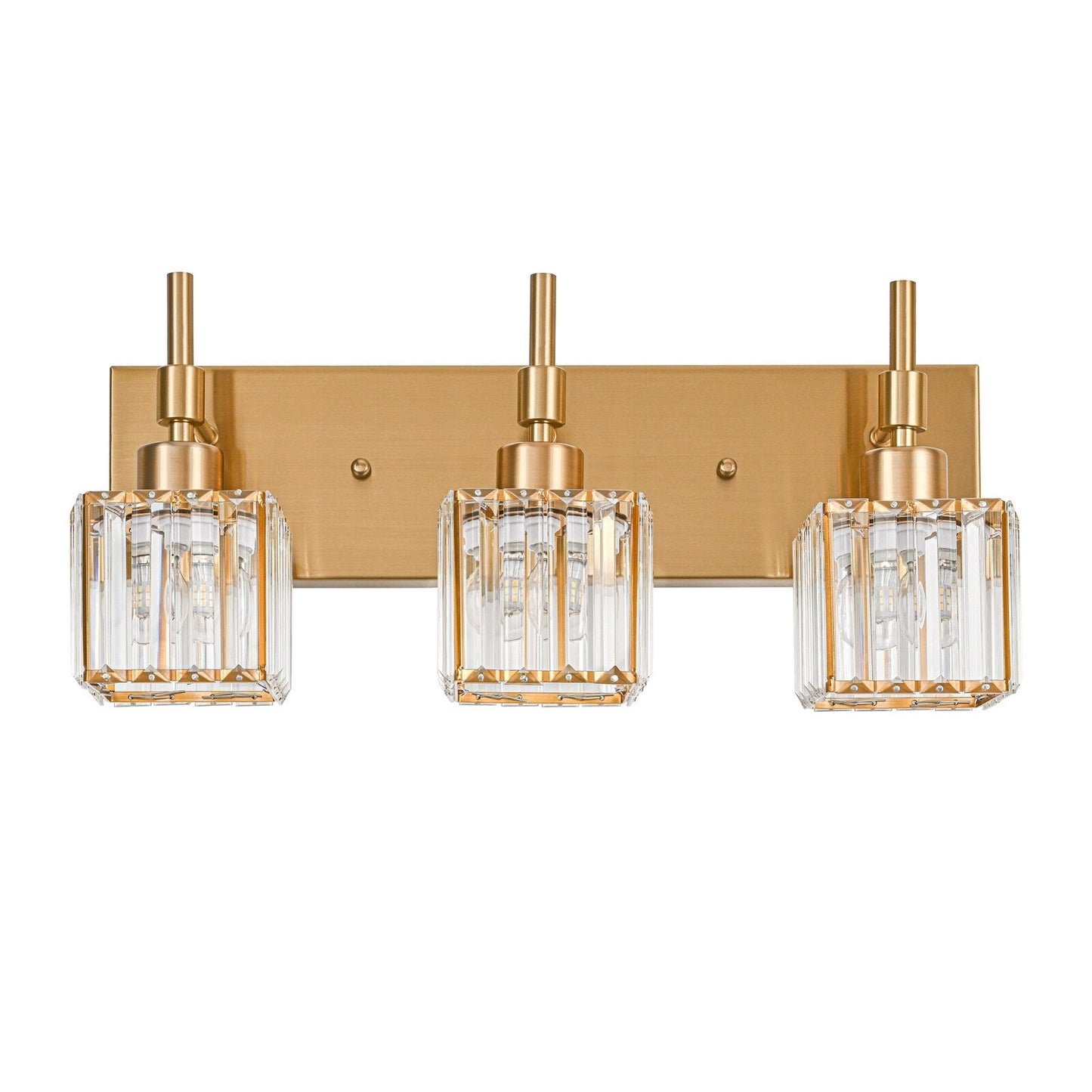 Ora Lustre de salle de bain moderne à cristaux, à intensité variable, pour miroir, éclairage de vanité glamour