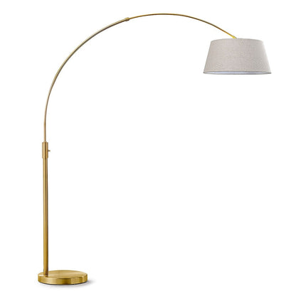 Lampe de sol à arche rétractable à LED dimmable Orbita 81H, ampoule incluse, finition laiton antique.