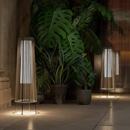 Lot de 2 lampes solaires d'extérieur, lampes solaires de terrasse en osier résistantes aux intempéries, lampes solaires d'extérieur étanches pour véranda, jardin, cour.