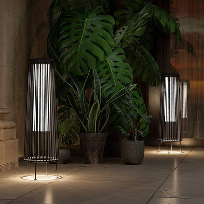 Lot de 2 lampes solaires d'extérieur, lampes solaires de terrasse en osier résistantes aux intempéries, lampes solaires d'extérieur étanches pour véranda, jardin, cour.