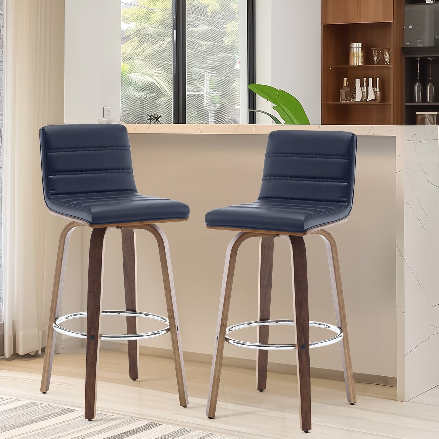 Tabourets de bar/hauts-sièges pivotants en simili cuir 26/29, lot de 2/3