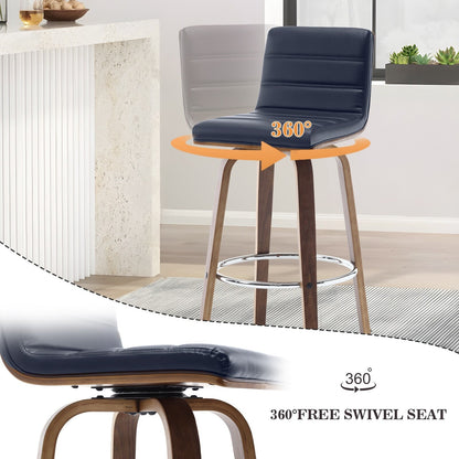 Tabourets de bar/hauts-sièges pivotants en simili cuir 26/29, lot de 2/3