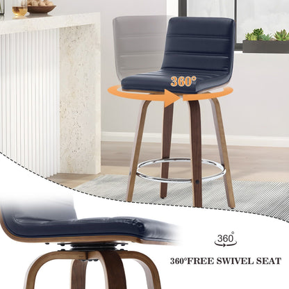 Tabourets de bar/hauts-sièges pivotants en simili cuir 26/29, lot de 2/3