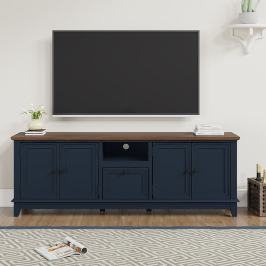 Meuble TV rustique de 183 cm (72 pouces) avec étagères réglables et rangement caché - 183 cm de largeur