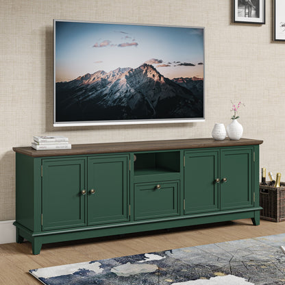 Meuble TV rustique de 183 cm (72 pouces) avec étagères réglables et rangement caché - 183 cm de largeur