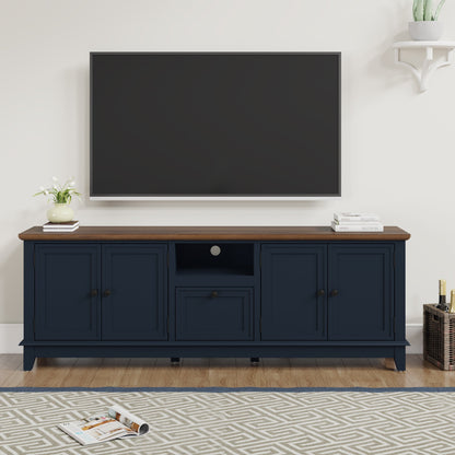 Meuble TV rustique de 183 cm (72 pouces) avec étagères réglables et rangement caché - 183 cm de largeur