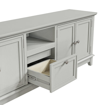 Meuble TV rustique de 183 cm (72 pouces) avec étagères réglables et rangement caché - 183 cm de largeur