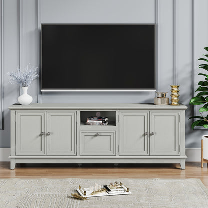 Meuble TV rustique de 183 cm (72 pouces) avec étagères réglables et rangement caché - 183 cm de largeur