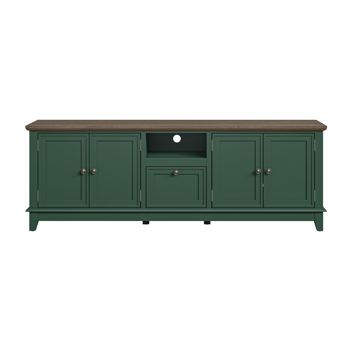 Meuble TV rustique de 183 cm (72 pouces) avec étagères réglables et rangement caché - 183 cm de largeur