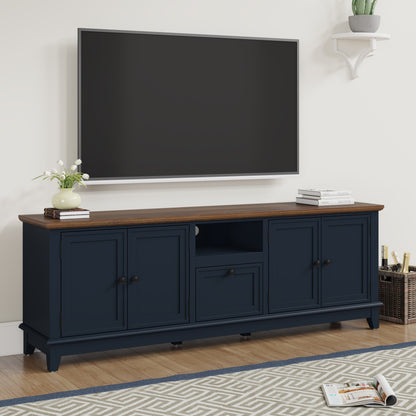 Meuble TV rustique de 183 cm (72 pouces) avec étagères réglables et rangement caché - 183 cm de largeur