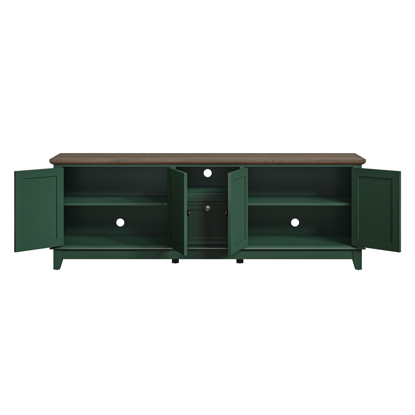 Meuble TV rustique de 183 cm (72 pouces) avec étagères réglables et rangement caché - 183 cm de largeur