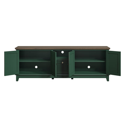 Meuble TV rustique de 183 cm (72 pouces) avec étagères réglables et rangement caché - 183 cm de largeur