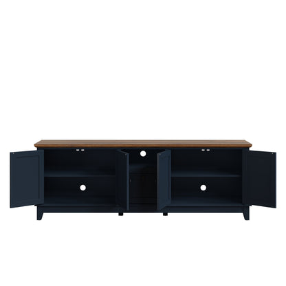 Meuble TV rustique de 183 cm (72 pouces) avec étagères réglables et rangement caché - 183 cm de largeur